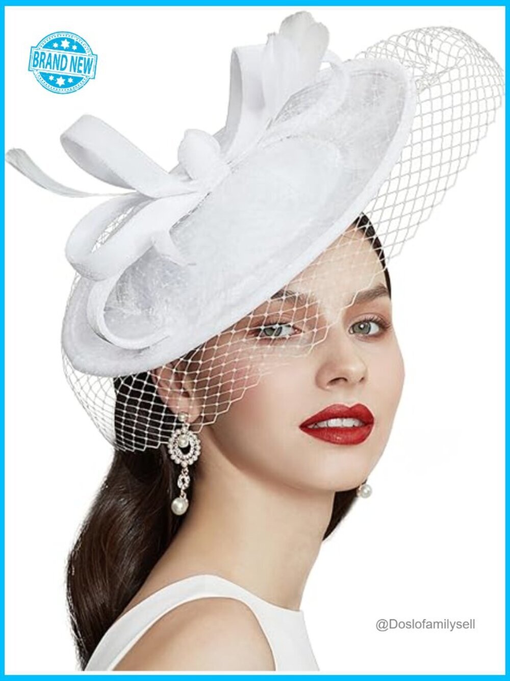 Fascinator Derby Pillbox Hat Elegant Tea Party Cocktail Headband Veil Feathers